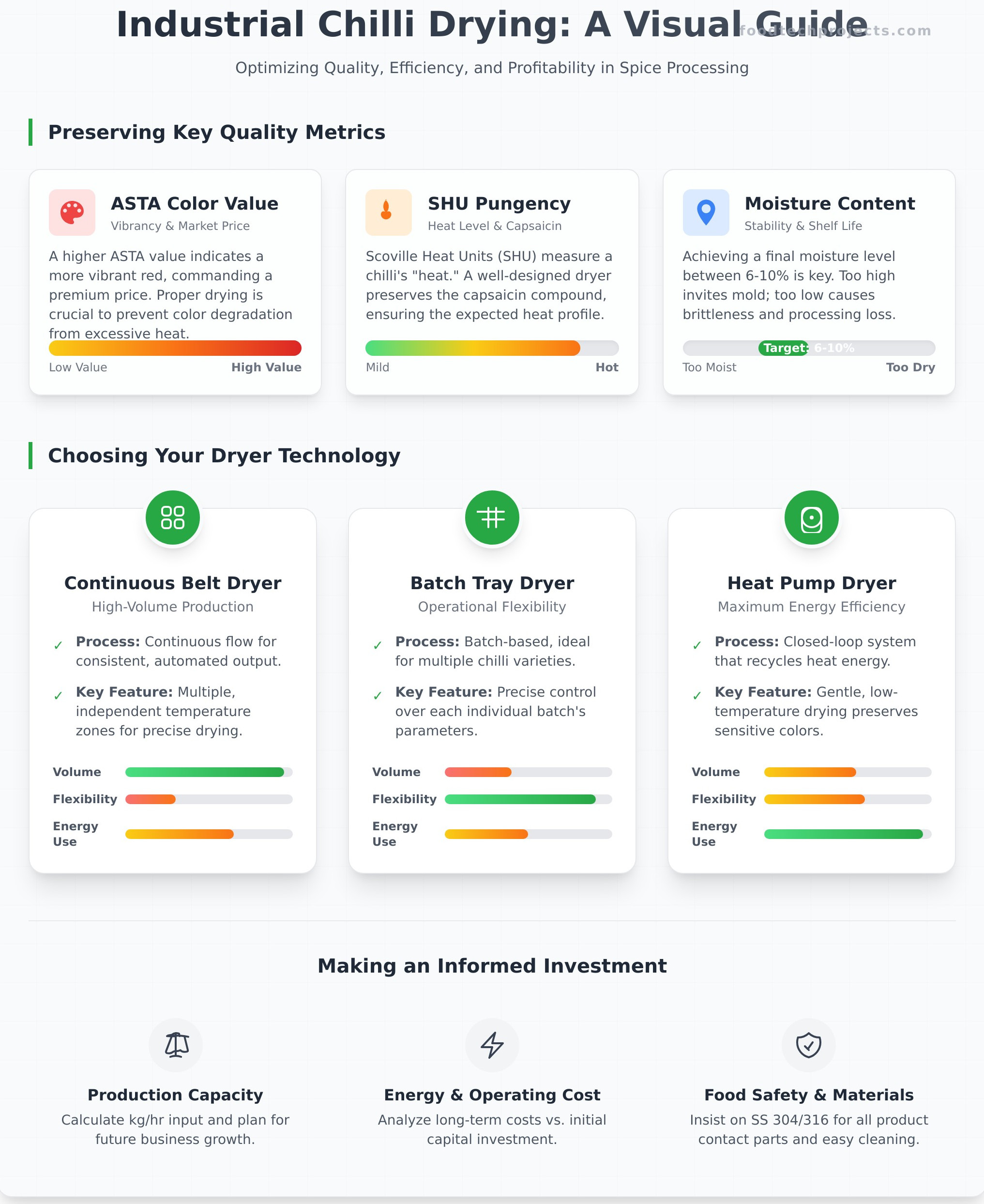 Industrial Chilli Dryer: A Buyer’s Guide for Commercial Production - Infographic